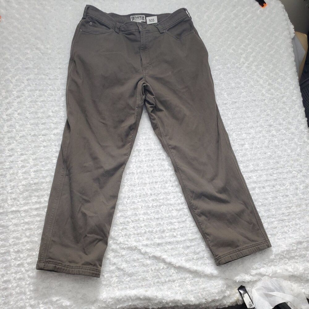 Duluth Trading Co. Pants Flex Fire Hose Mens Size 34 Brown Chino Stretch